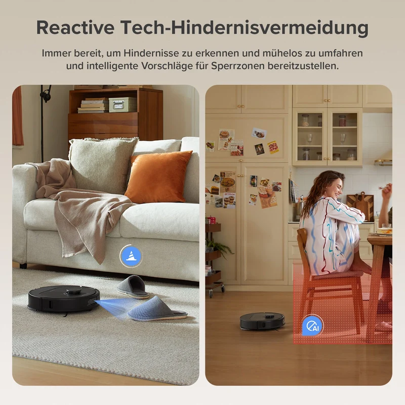 Roborock QV 35A Saugroboter Set mit Wischfunktion, 8000Pa Saugkraft(verbessert von Qrevo S)