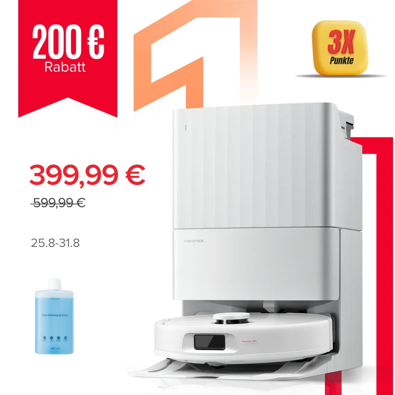 Roborock QV 35A Saugroboter Set mit Wischfunktion, 8000Pa Saugkraft(verbessert von Qrevo S)