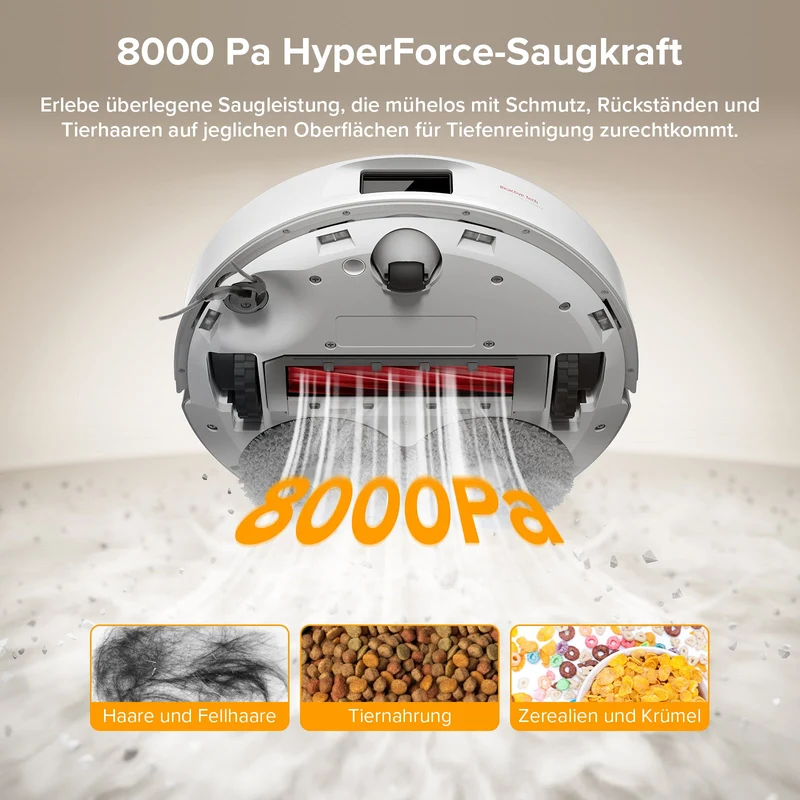 Roborock QV 35A Saugroboter Set mit Wischfunktion, 8000Pa Saugkraft(verbessert von Qrevo S)