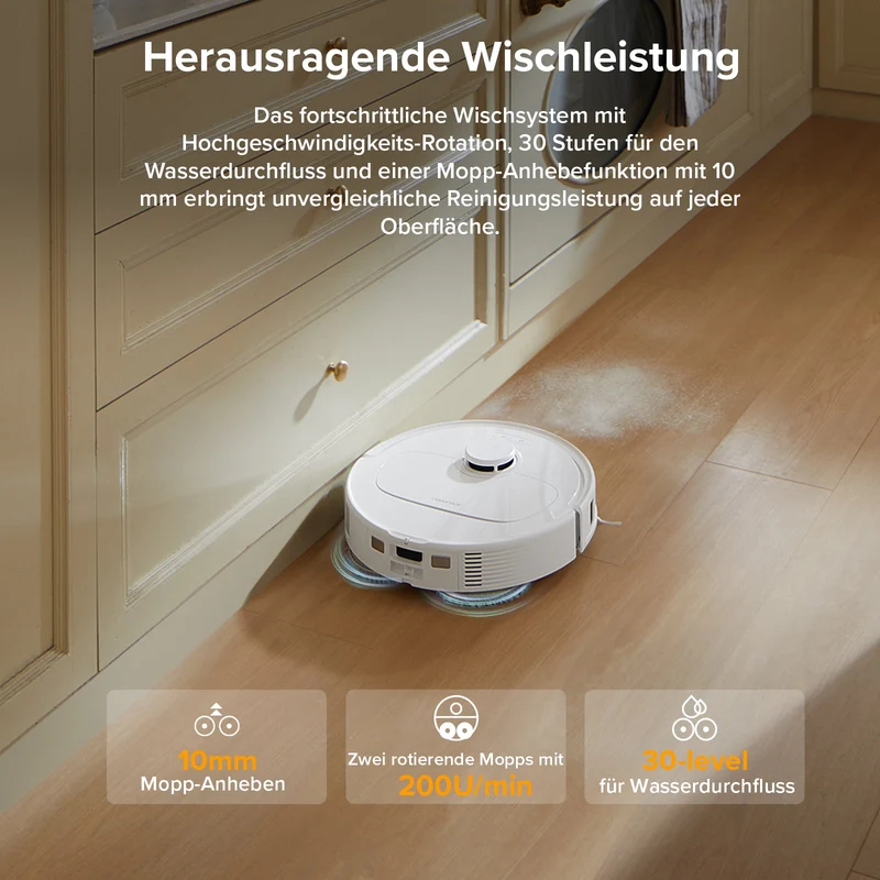 Roborock QV 35A Saugroboter Set mit Wischfunktion, 8000Pa Saugkraft(verbessert von Qrevo S)