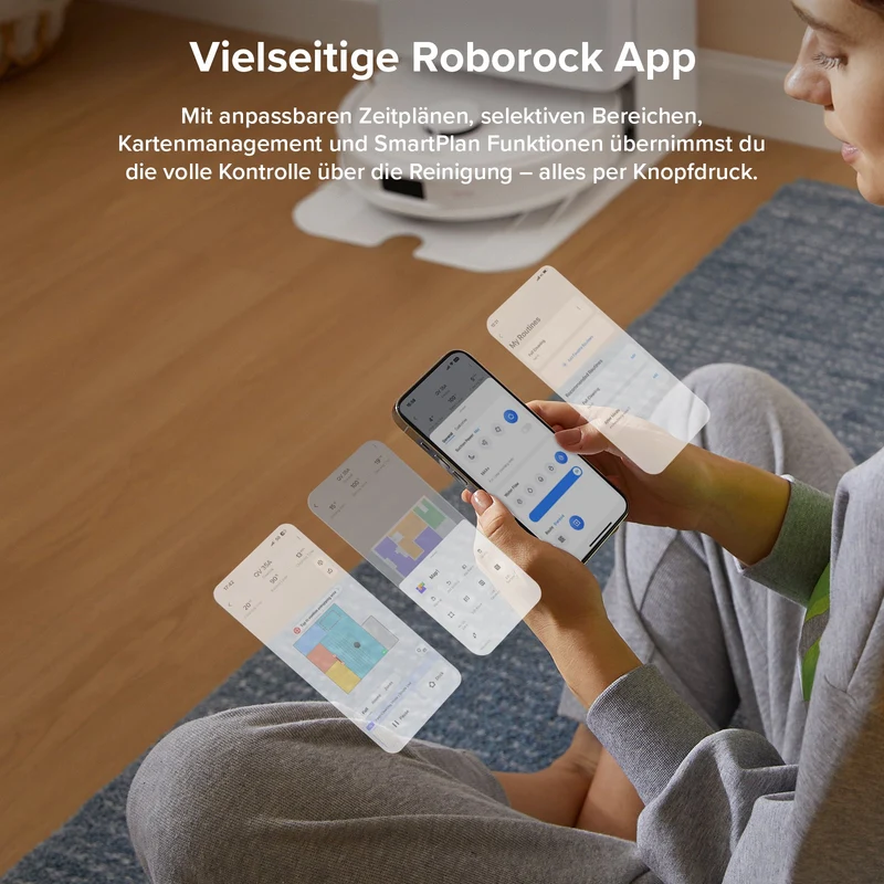 Roborock QV 35A Saugroboter Set mit Wischfunktion, 8000Pa Saugkraft(verbessert von Qrevo S)