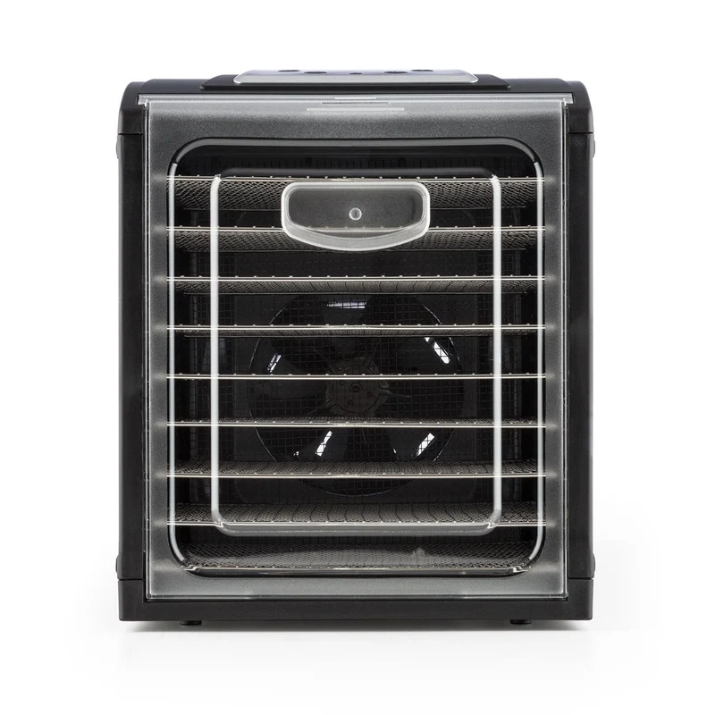 Klarstein Dörrautomat, Dörrgerät, Food Dehydrator, Dörrautomat aus Metall, Dehydrator Food Dryer, 9 Ablagen, 700 Watt, Touch-Display, Timer, Edelstahlheizelement, HotAir Circulation System, Schwarz