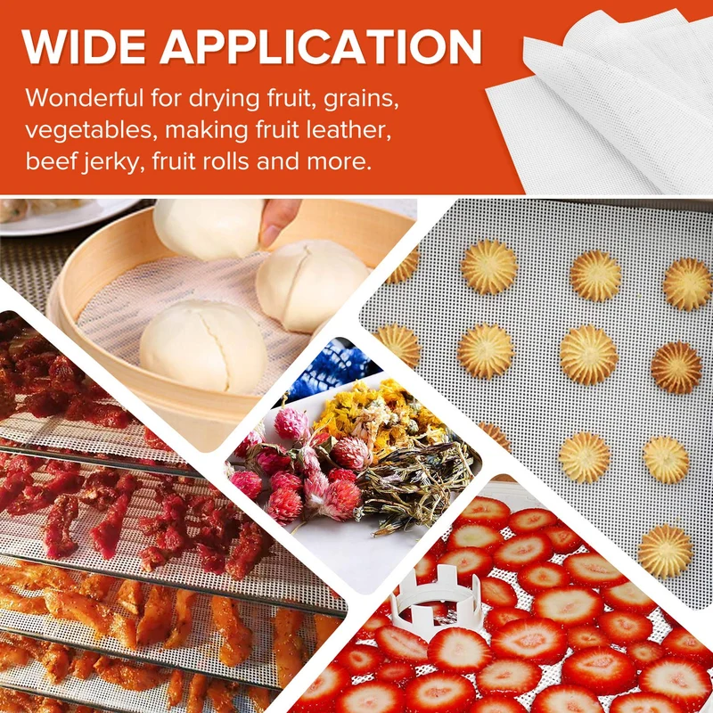 Kwasyo Dörrautomat Edelstahl, 8 Etagen mit 6er Dörrfolie, Rezeptbuch, BPA-frei, 30–90 ℃ Temperatureinstellung, max. 24 Stunden, Dörrautomat für Gemüse, Fleisch, Obst