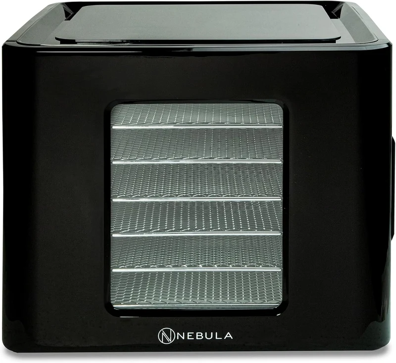 Nebula Lebensmittel Dörrgerät Mit 6 Edelstahlschalen | LED-Touch-Control-Design, Einstellbare Digitale Temperatur 35-70 °C & 48-Stunden-Timer | 400W | Dörrgerät Für Obst, Gemüse, Fleisch Und Mehr