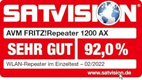 FRITZ!Repeater 1200 AX – Wi-Fi 6 Dualband Repeater mit bis zu 2.400 MBit/s