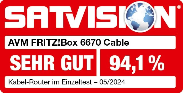 FRITZ!Box 6670 Cable – Wi-Fi 7 Kabelrouter mit DOCSIS 3.1, Zigbee & 2.5-Gbit-LAN