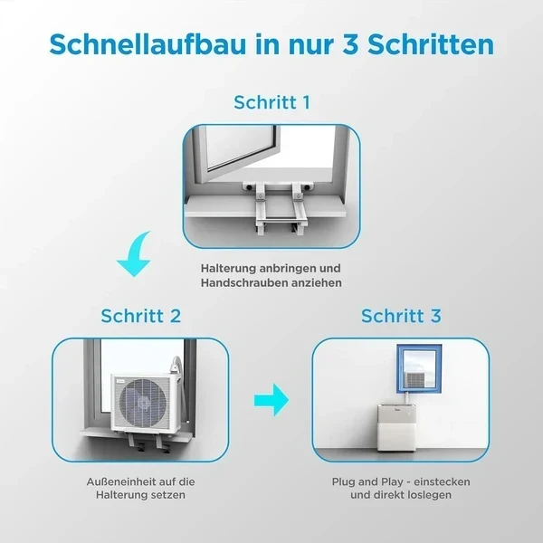 Midea PortaSplit-E Tragbare Klimaanlage 12000 BTU Heizung Kühlung, Fernbedienung