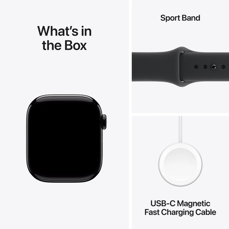 Apple Watch Series 11GPS42mmJet Black Aluminium Case - Black Sport Band M/L