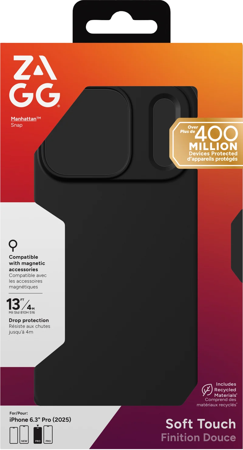 ZAGG Manhattan iPhone 17 Pro Snap Case Black