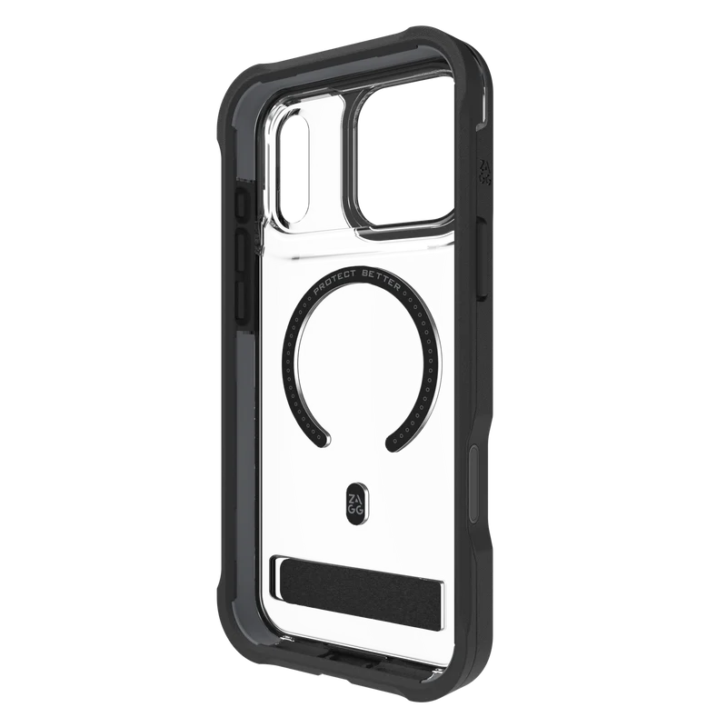 ZAGG iPhone 17 Pro Rainier Snap Kickstand + Camera Control Button Case Black