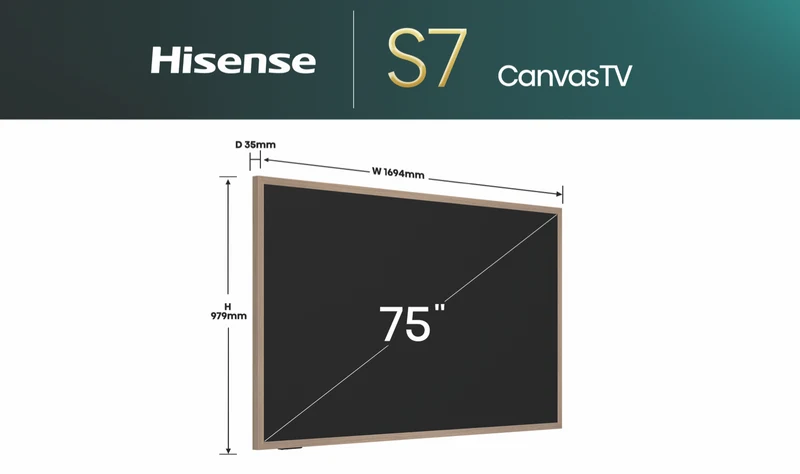 Hisense 75" S7QAU 4K QLED Canvas TV 2025