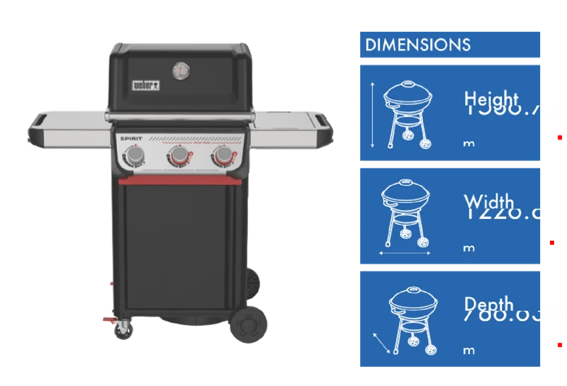 Weber Spirit E-325 3-Burner Gas Barbecue - LPG