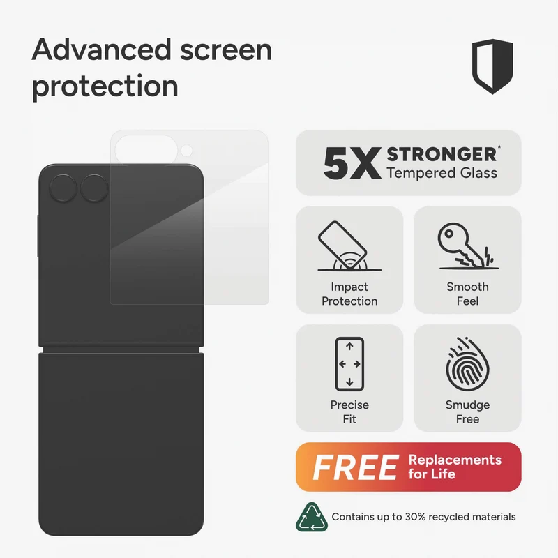 ZAGG Samsung Z Flip7 Invisibleshield Glass Elite Screen Protector