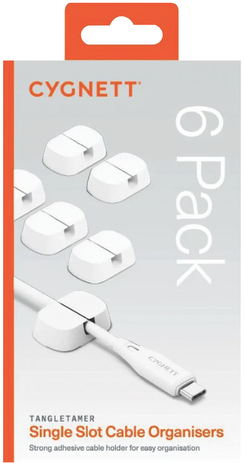Cygnett Single Slot Cable Organisers 6 Pack (White)