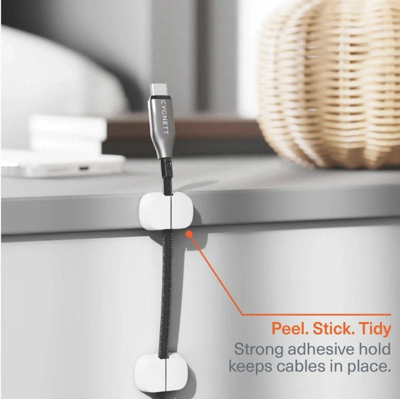 Cygnett Single Slot Cable Organisers 6 Pack (White)