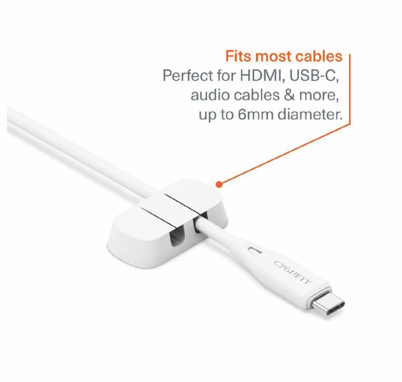 Cygnett Dual Slot Cable Organisers 4 Pack (White)