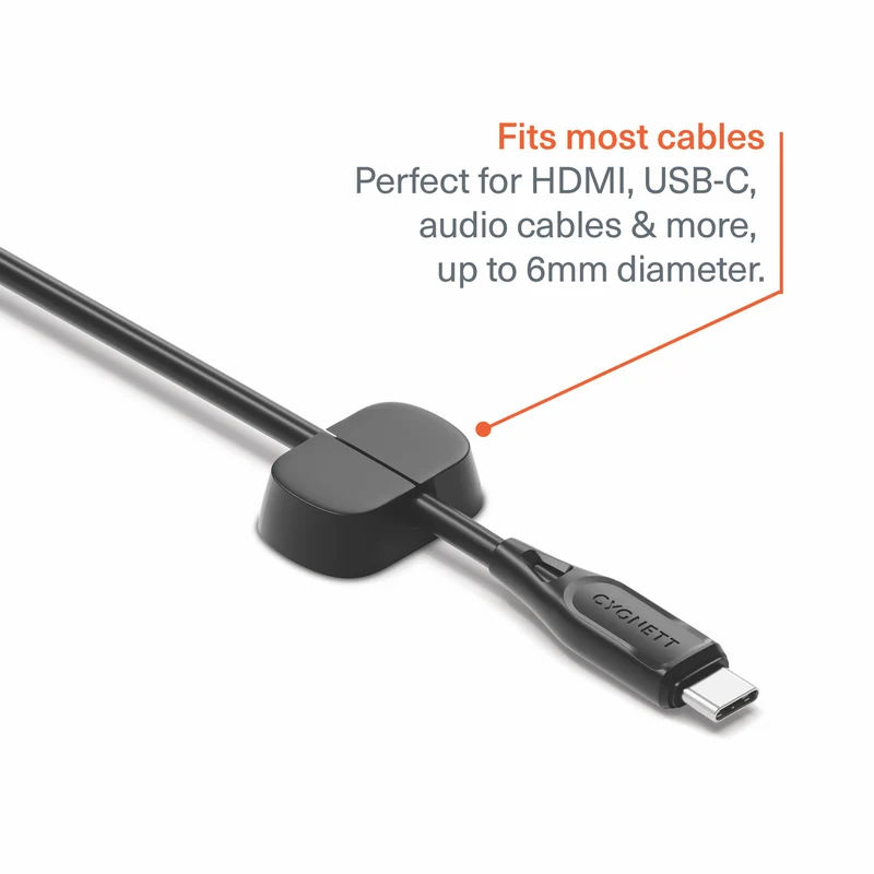 Cygnett Dual Slot Cable Organisers 4 Pack (Black)