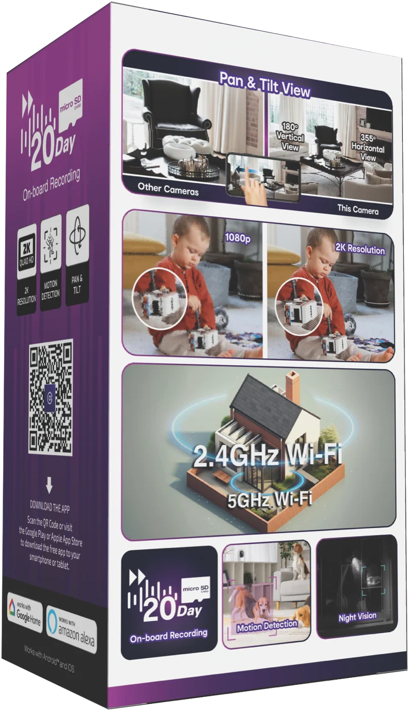 Connect SmartHome 2K 360 Pan & Tilt Camera