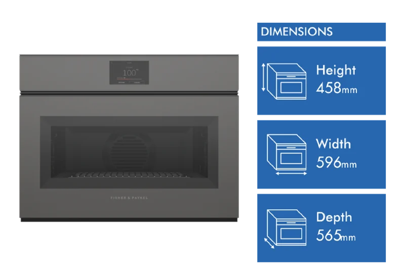 Fisher & Paykel 60cm Series 9 Minimal Handleless Compact Combi-Steam Oven