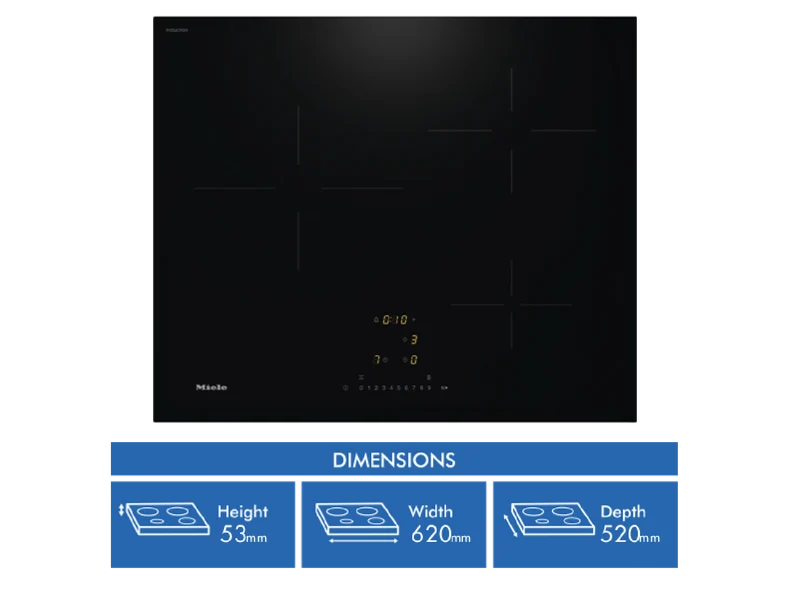 Miele 62cm Induction Cooktop with 3 Cooking Zones and Wi-Fi Connectivity