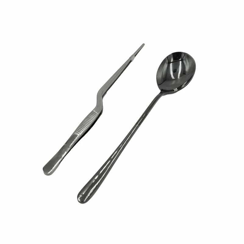 Gourmet-Set – Anrichtepinzette & Anrichtelöffel, für professionelle Speisenpräsentation
