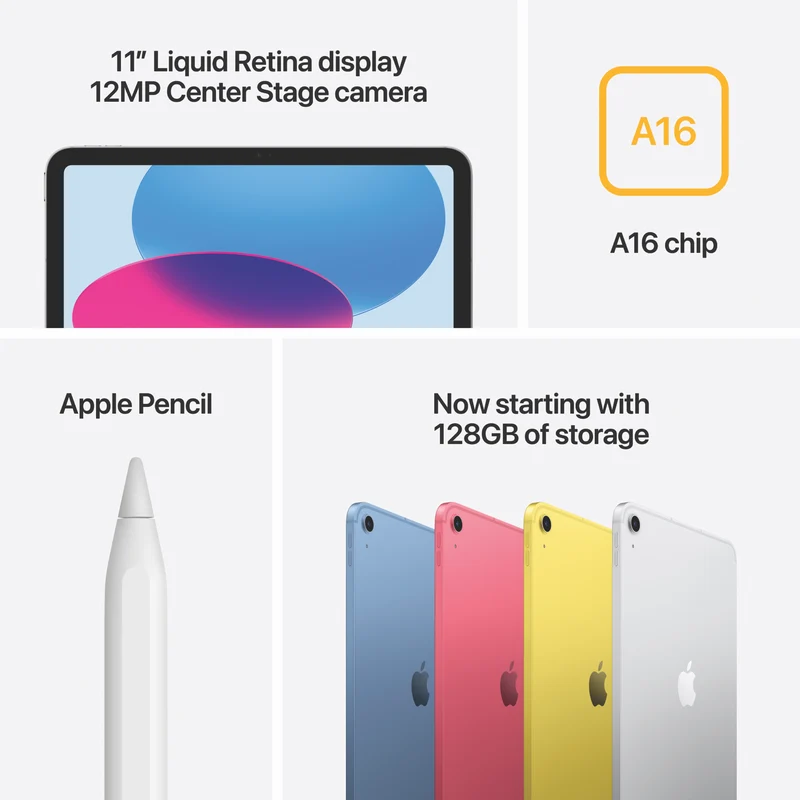 Apple iPad 11" (A16) Wi-Fi + Cellular 128GB - Yellow