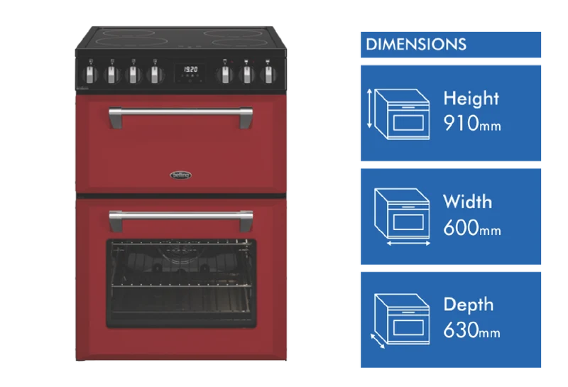 Belling Mini Richmond 60cm Induction Freestanding Cooker, Chilli Red