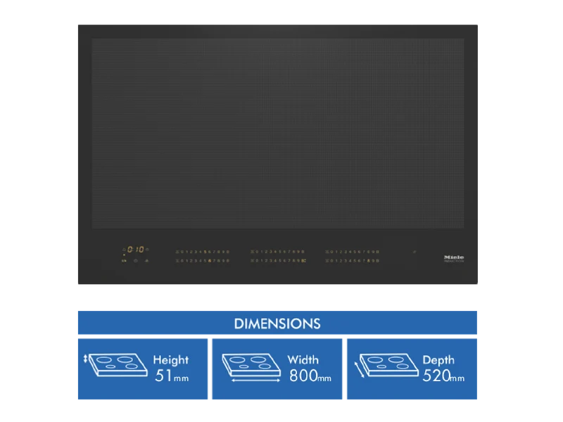 Miele 80cm Full Surface Induction Cooktop with Automatic Pan Recognition