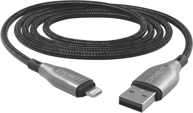 Cygnett USB 2.0 Armoured braided USB A Lightning 3m Black