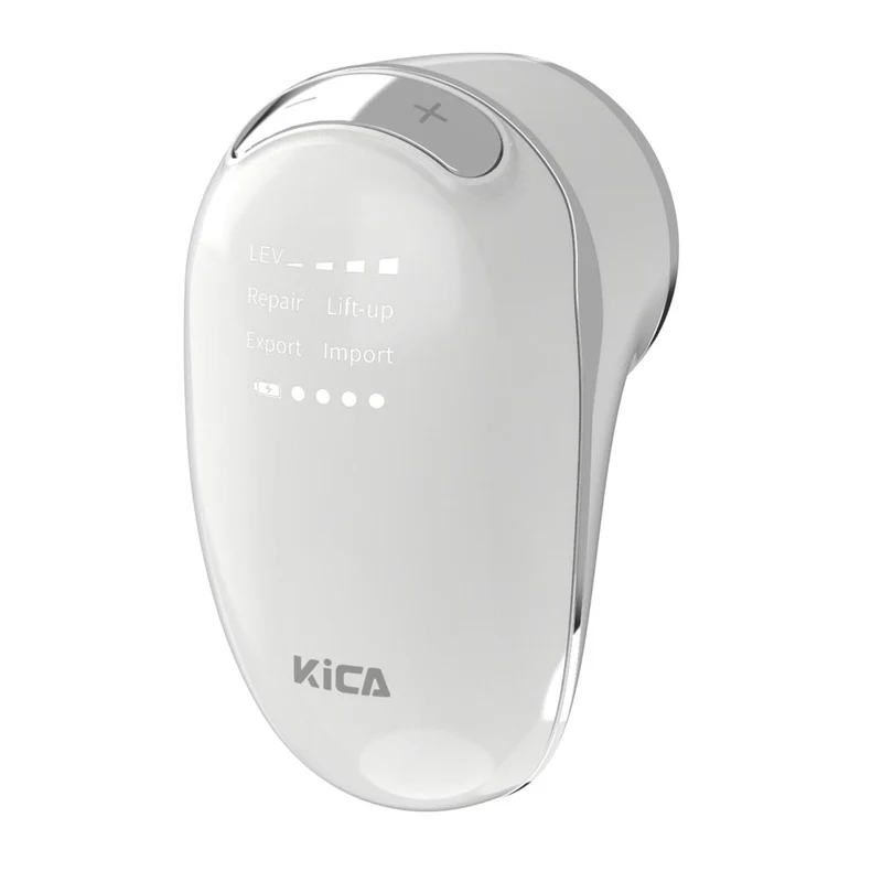 KiCA iBeauty – 4-in-1 Gesichtspflegegerät, Ionen-Technologie, 43°C Wärme, kabellose Ladestation
