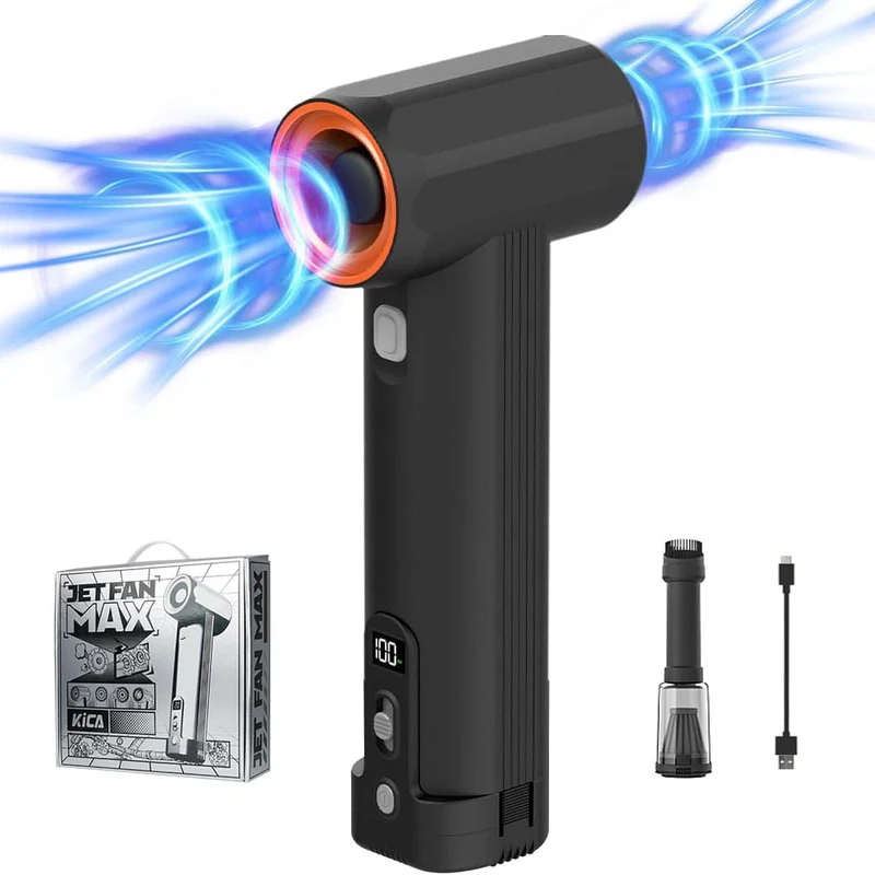 KiCA Jet Fan MAX – 785W, 331 km/h, 24'000 mAh, USB-C, 100-stufige Regelung