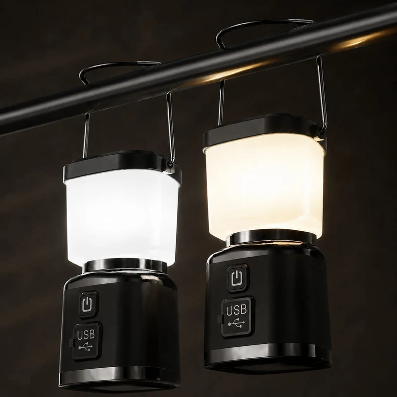 Kompakte LED Camping-Laterne mit USB-C & 3 Lichtmodi
