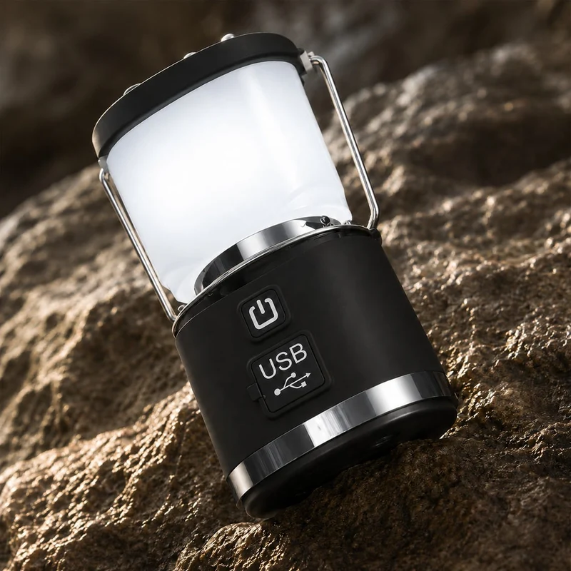 Kompakte LED Camping-Laterne mit USB-C & 3 Lichtmodi