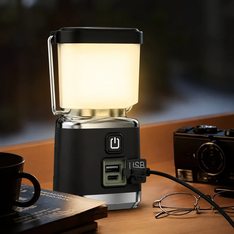 Kompakte LED Camping-Laterne mit USB-C & 3 Lichtmodi