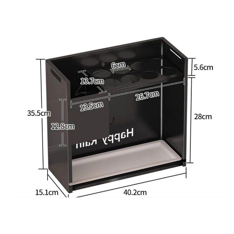 Kanuti Regenschirmständer – 12 Plätze, 40x15,5x35,5 cm, Auffangschale, für Büro & Eingang