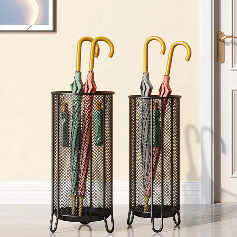 Donnini Regenschirmständer – rund, 55x25,5 cm, mit Haken, für Büro & Eingangsbereich