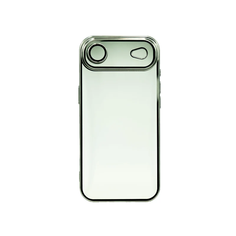 Handyhülle iPhone 17 – silberner Rahmen, transparente Rückseite, Stoss- & Kratzschutz