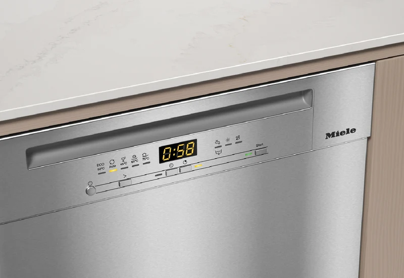 Miele 60cm Built-Under Dishwasher with QuickPowerWash and AutoOpen Drying CleanSteel