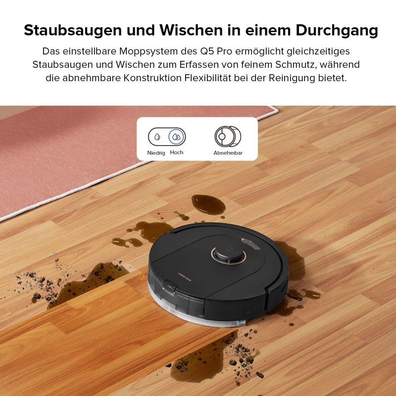 Roborock Q5 Pro+ Saug- und Wischroboter mit Auto-Entleerungsstation