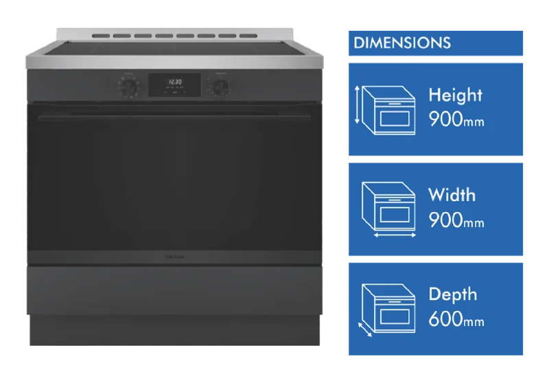 Technika 90cm Induction Freestanding Cooker with Air Fry, Matte Black