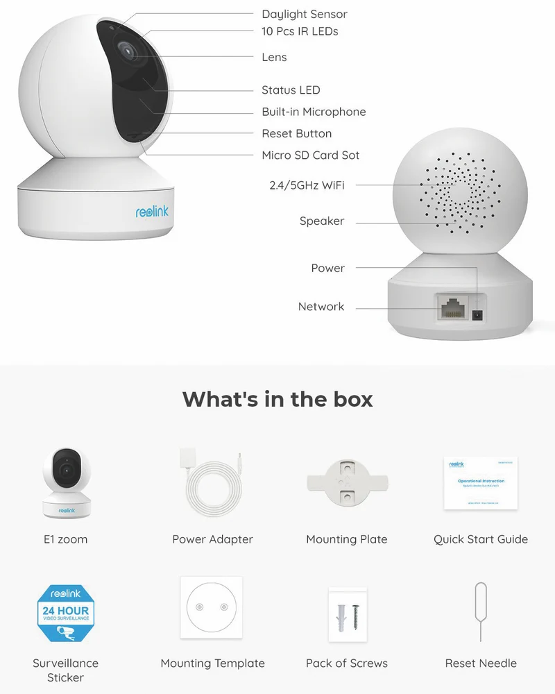 Reolink E1 Zoom 8MP Smart PTZ Wi-Fi Indoor Camera