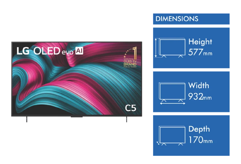 LG 42" OLED EVO C5 AI UHD 4K Smart TV 2025