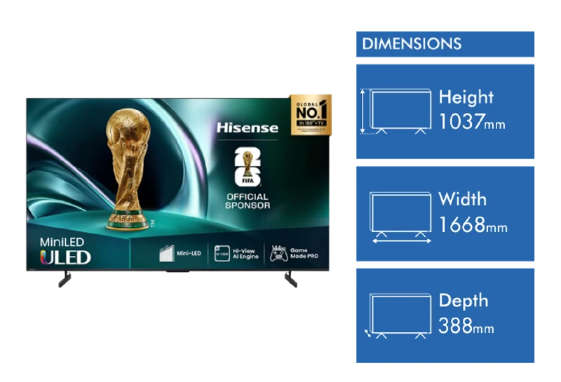 Hisense 75" U6QAU PRO 4K ULED Mini LED TV 2025