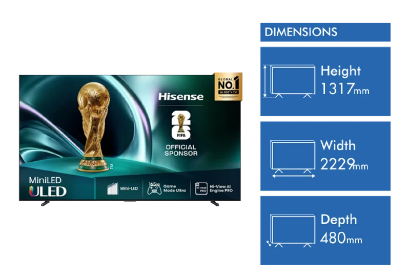 Hisense 100" U6QAU PRO 4K QLED Smart TV 2025