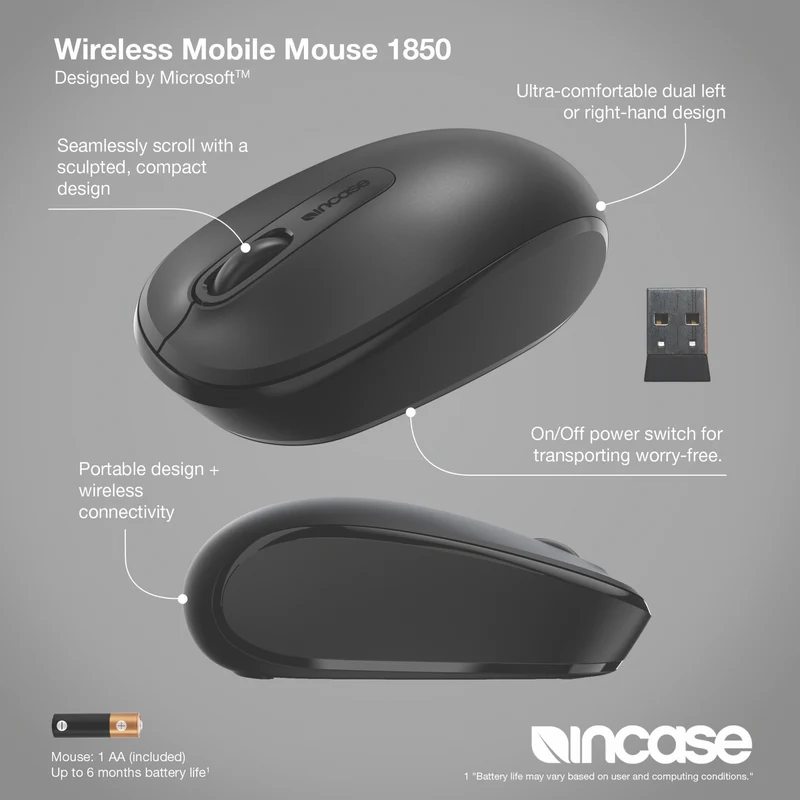 Incase Modern Wireless Mouse Designed by Microsoft (Black)