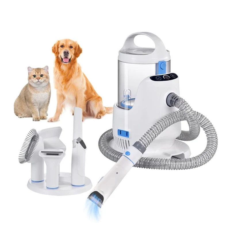 Hundeschermaschine mit Tierhaar-Staubsauger – 5 Aufsätze, 2,8L, für saubere Fellpflege