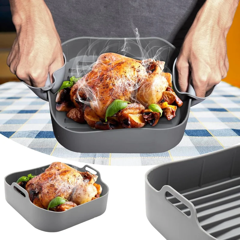Airfryer Silikoneinsatz – gleichmässige Hitzeverteilung, antihaft, für Heissluftfritteuse