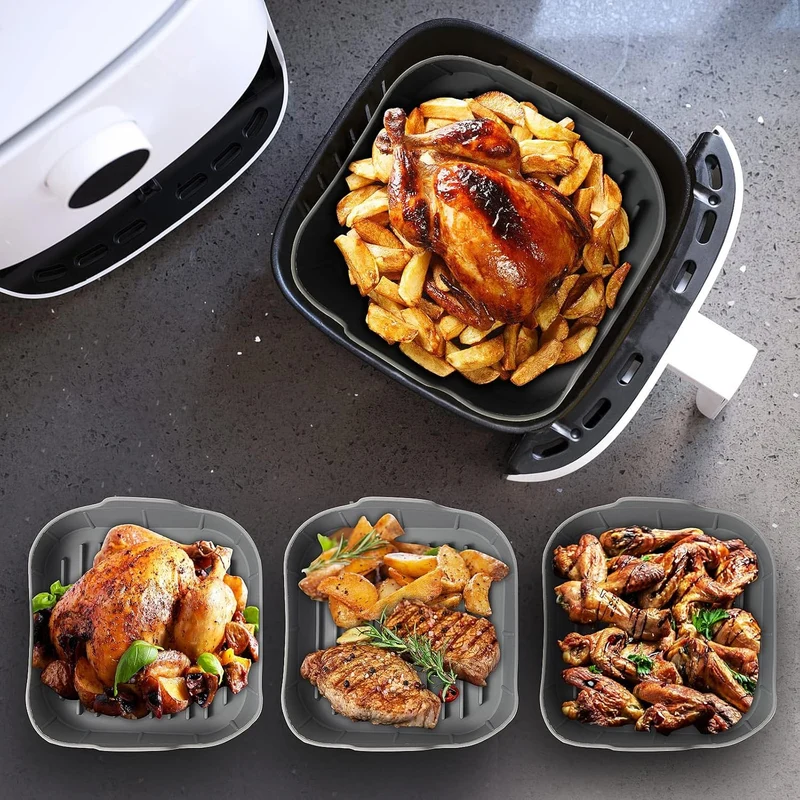 Airfryer Silikoneinsatz – gleichmässige Hitzeverteilung, antihaft, für Heissluftfritteuse