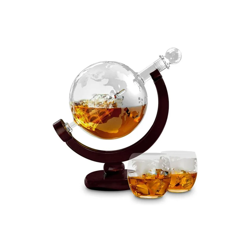 Globus Decanter Set – Karaffe 850ml, inkl. Gläser, für Whisky & Spirituosen, Bar & Hotel