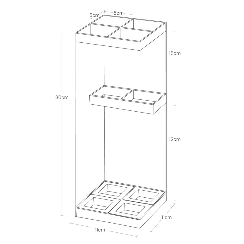 Square Regenschirmständer – Metall, herausnehmbare Tropfschalen, für Büro & Eingang